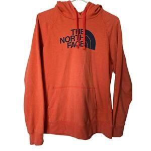 The North Face Size Large Women's Orange with Blue Logo Hooded Pullover